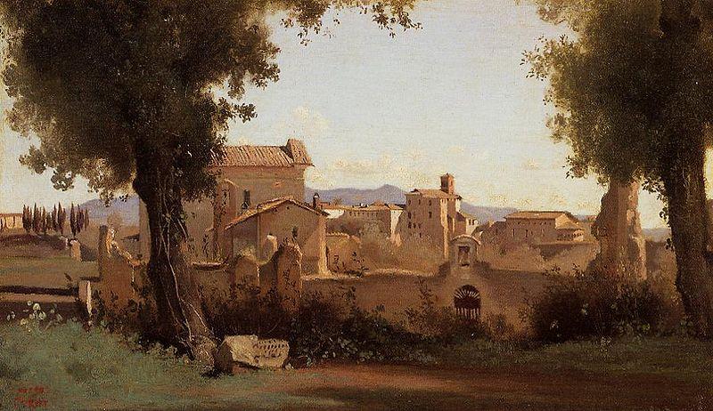 Jean Baptiste Camille  Corot Farnese Gardens France oil painting art